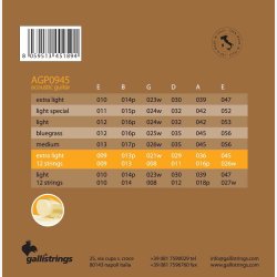 Gallistrings AGP0945-12 E Coated Phosphor Bronze 09-45 
