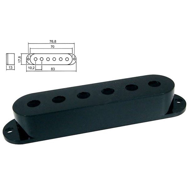 Sleipner SPC20BKM Single Coil Pickup Cover i matsort