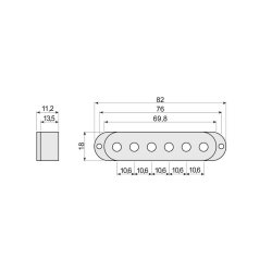 Sleipner SPC62BK Single Coil Pickup Cover i sort